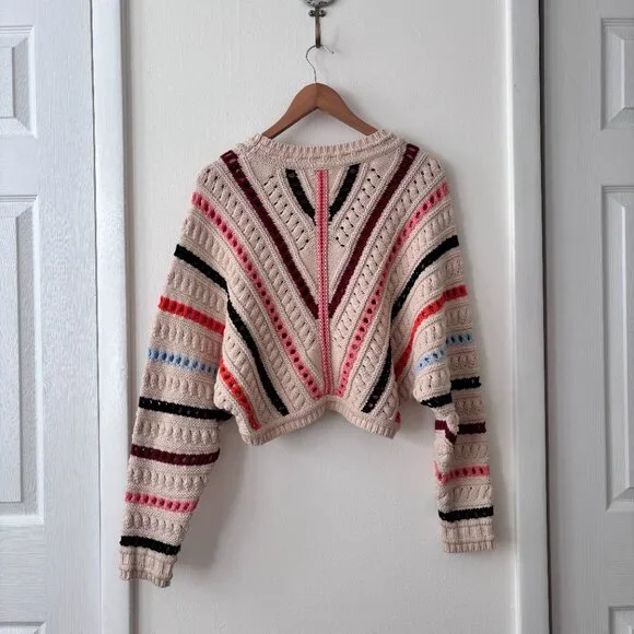 Callahan Kasey Crewneck Sweater in Ivory Multi Stripe - Picture 6 of 7